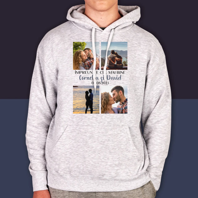 Colaj De Fotografii: Împreună E Cel Mai Bine - Hanorac Cu Glugă Pentru Bărbați
