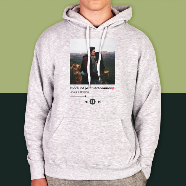 Fotografie Si Semnătură: Spotify Cu Fotografia Ta - Hanorac Cu Glugă Pentru Bărbați