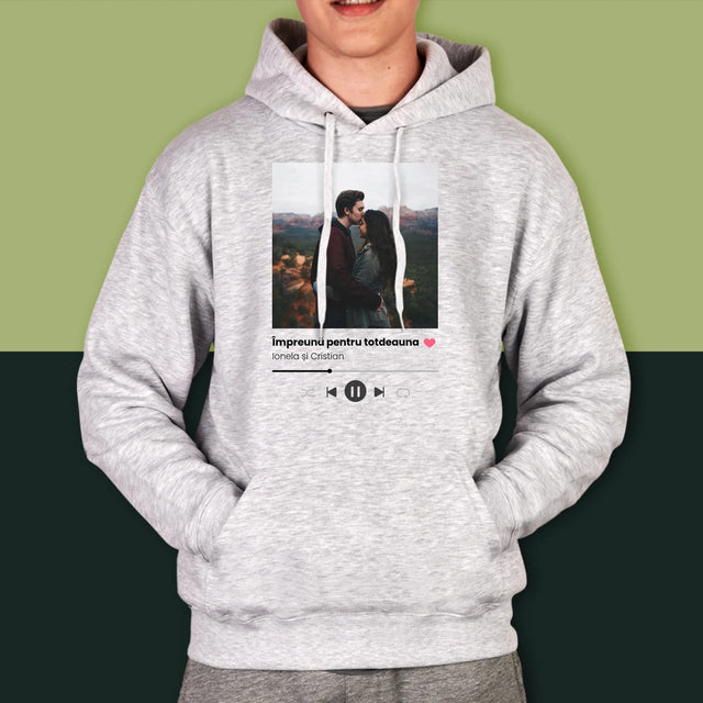 Fotografie Si Semnătură: Spotify Cu Fotografia Ta - Hanorac Cu Glugă Pentru Bărbați