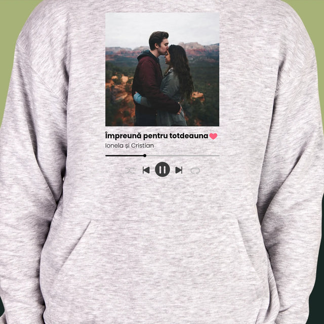 Fotografie Si Semnătură: Spotify Cu Fotografia Ta - Hanorac Cu Glugă Pentru Bărbați