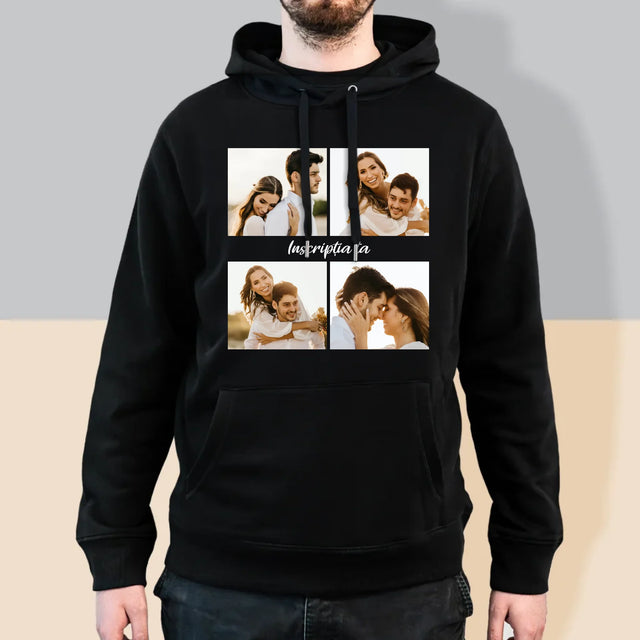 Colaj De Fotografii: 4 Fotografii Cu Inscripție - Hanorac Cu Glugă Pentru Bărbați