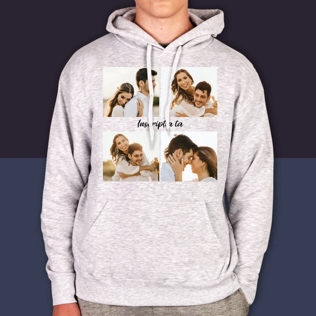 Colaj De Fotografii: 4 Fotografii Cu Inscripție - Hanorac Cu Glugă Pentru Bărbați