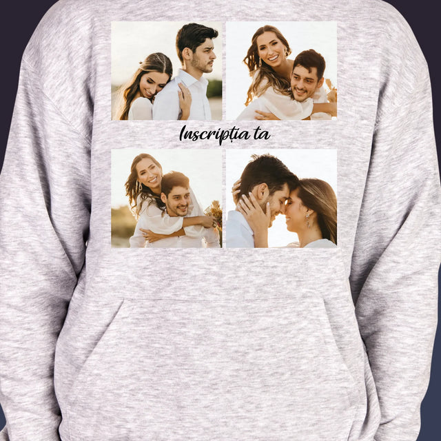 Colaj De Fotografii: 4 Fotografii Cu Inscripție - Hanorac Cu Glugă Pentru Bărbați