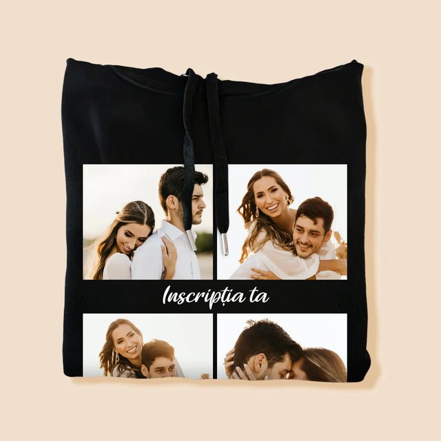 Colaj De Fotografii: 4 Fotografii Cu Inscripție - Hanorac Cu Glugă Pentru Bărbați