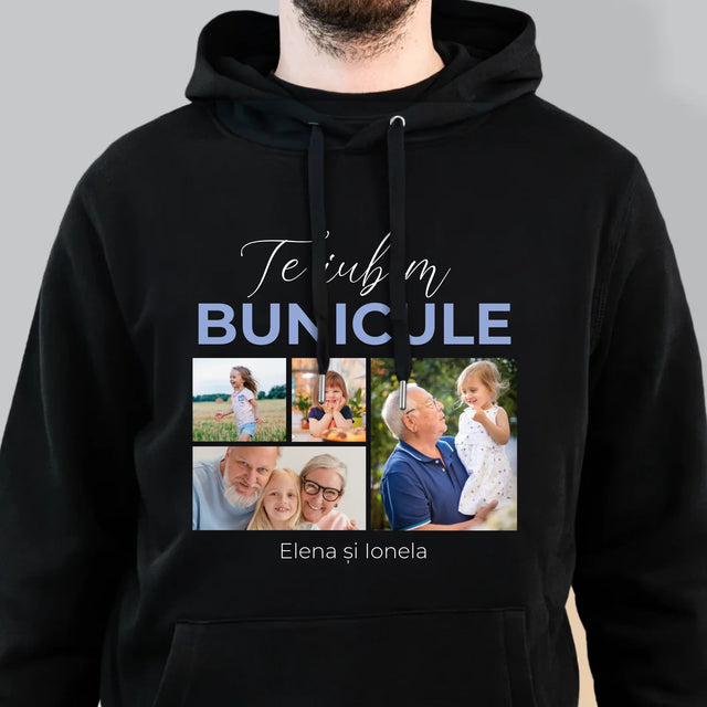 Colaj De Fotografii: Te Iubim Bunicule - Hanorac Cu Glugă Pentru Bărbați