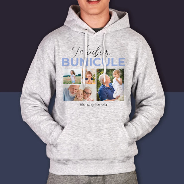Colaj De Fotografii: Te Iubim Bunicule - Hanorac Cu Glugă Pentru Bărbați