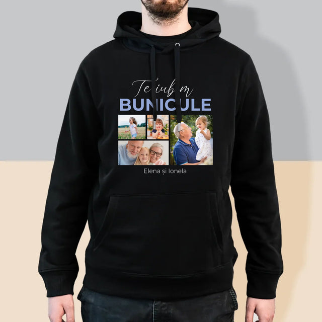Colaj De Fotografii: Te Iubim Bunicule - Hanorac Cu Glugă Pentru Bărbați