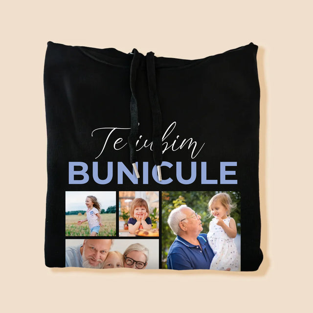 Colaj De Fotografii: Te Iubim Bunicule - Hanorac Cu Glugă Pentru Bărbați