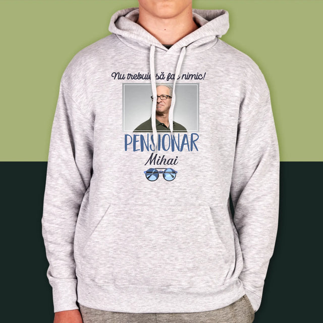 Fotografie Si Semnătură: Nu Trebue Să Fac Nimic! Pensionar - Hanorac Cu Glugă Pentru Bărbați