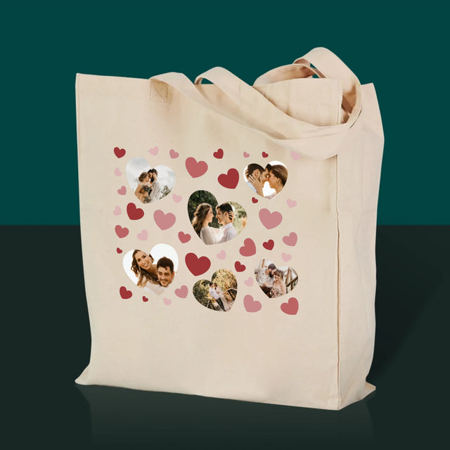 Colaj De Fotografii: Inime Fotofrafii - Sacoșă De Pânză