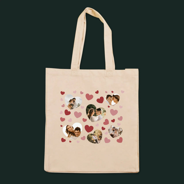Colaj De Fotografii: Inime Fotofrafii - Sacoșă De Pânză