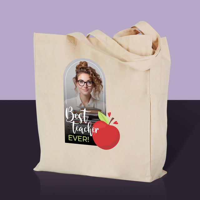 Fotografie Si Semnătură: Cel Mai Bun Învățător Din Lume - Sacoșă De Pânză