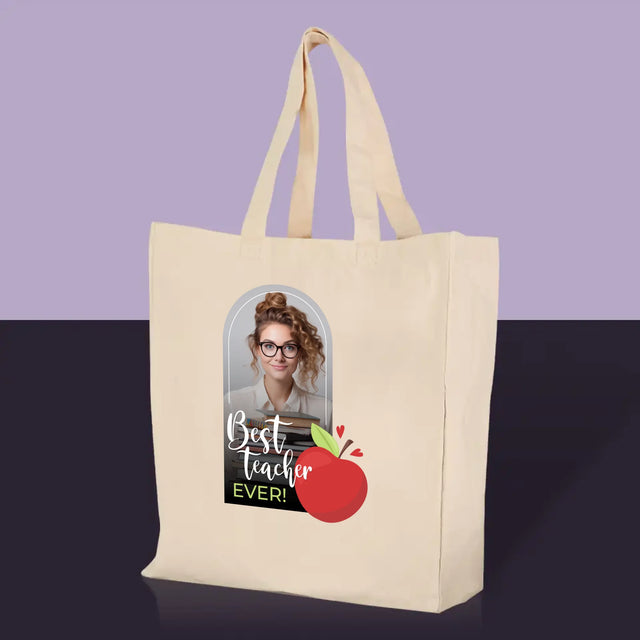 Fotografie Si Semnătură: Cel Mai Bun Învățător Din Lume - Sacoșă De Pânză