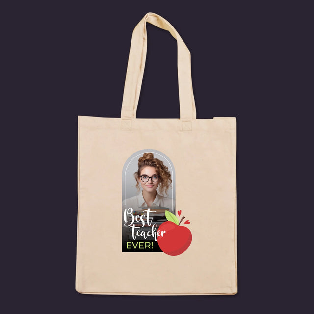 Fotografie Si Semnătură: Cel Mai Bun Învățător Din Lume - Sacoșă De Pânză