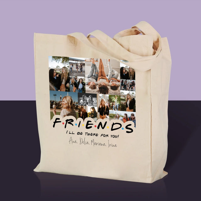 Colaj De Fotografii: Prieteni - Sacoșă De Pânză