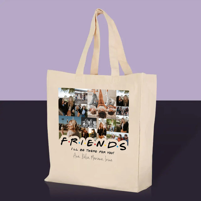 Colaj De Fotografii: Prieteni - Sacoșă De Pânză