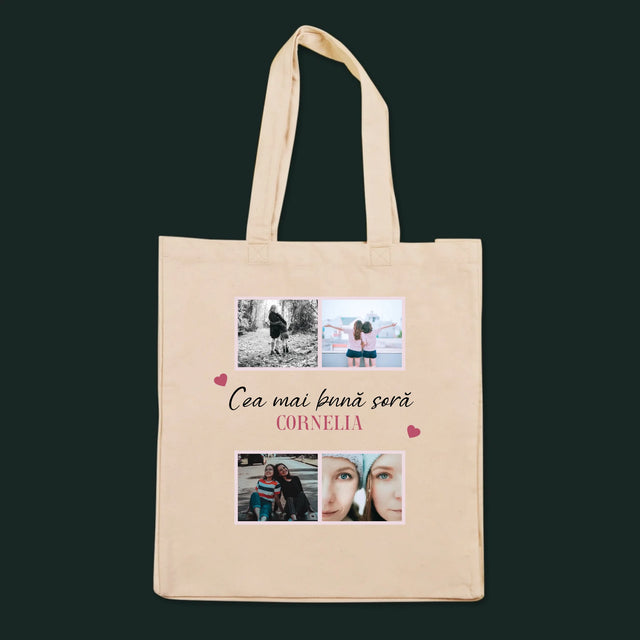Colaj De Fotografii: Cea Mai Bună Soră Din Lume - Sacoșă De Pânză