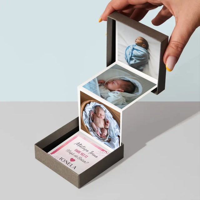 Colaj De Fotografii: Cerere Pentru Nașă De Botez - Set De Fotografii Pliante