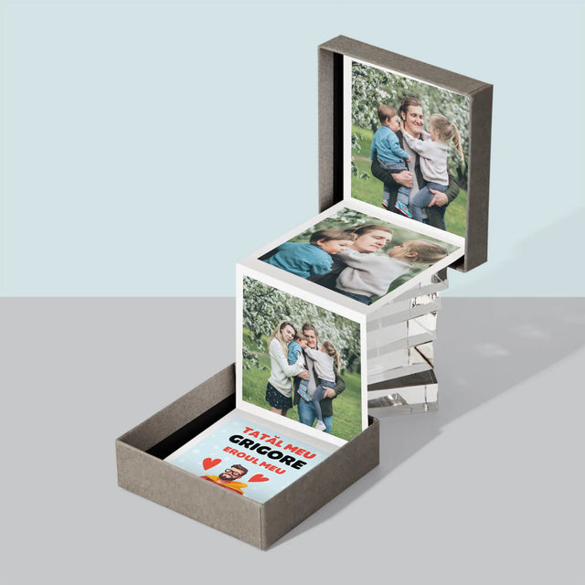 Colaj De Fotografii: Tată Eroul Meu - Set De Fotografii Pliante