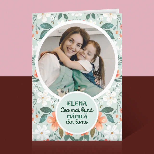 Fotografie Si Semnătură: Cea Mai Bună Mămică Flori - Card Cu Felicitări