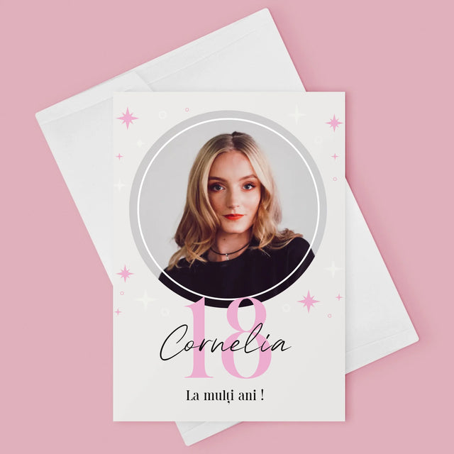 Fotografie Si Semnătură: 18 Stele - Card Cu Felicitări