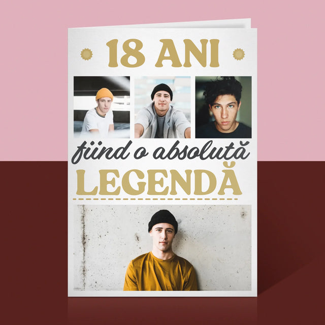 Colaj De Fotografii: 18 Ani Fiind O Legendă - Card Cu Felicitări