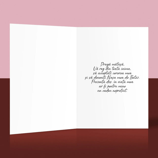 Colaj De Fotografii: Cerere Pentru Nașă De Botez - Card Cu Felicitări