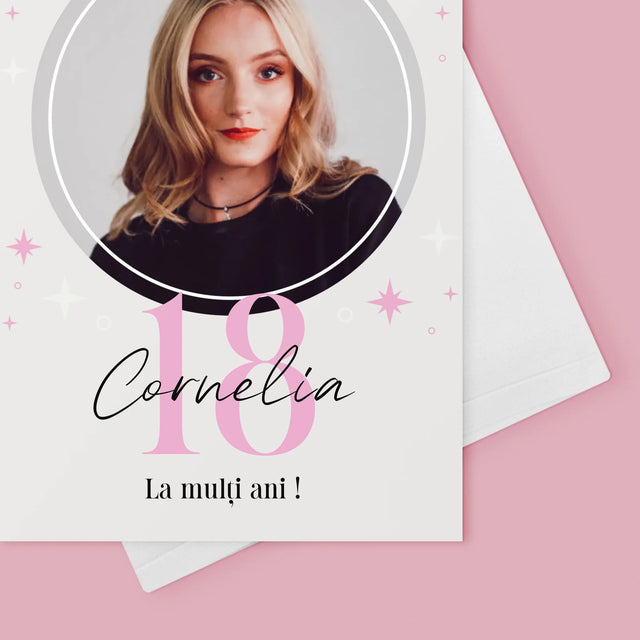 Fotografie Si Semnătură: 18 Stele - Card Cu Felicitări