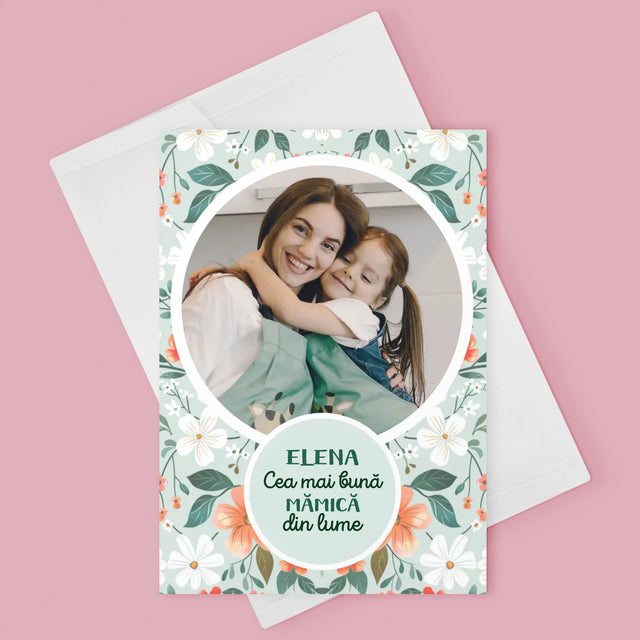 Fotografie Si Semnătură: Cea Mai Bună Mămică Flori - Card Cu Felicitări
