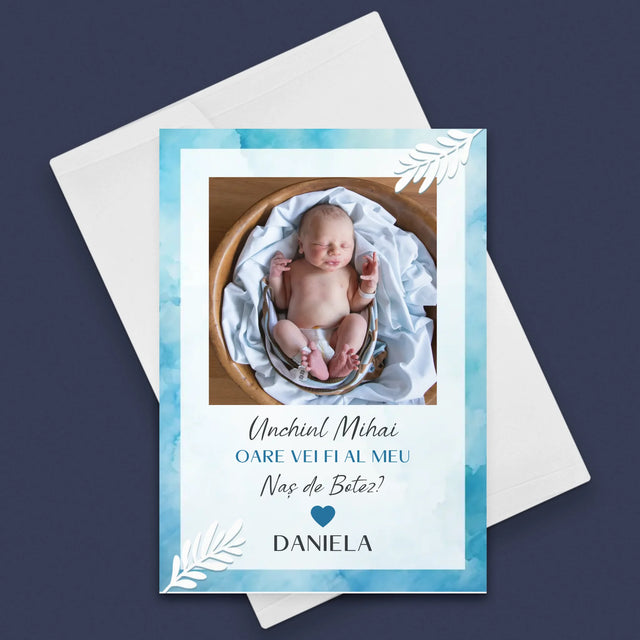 Colaj De Fotografii: Cerere Pentru Naș De Botez - Card Cu Felicitări