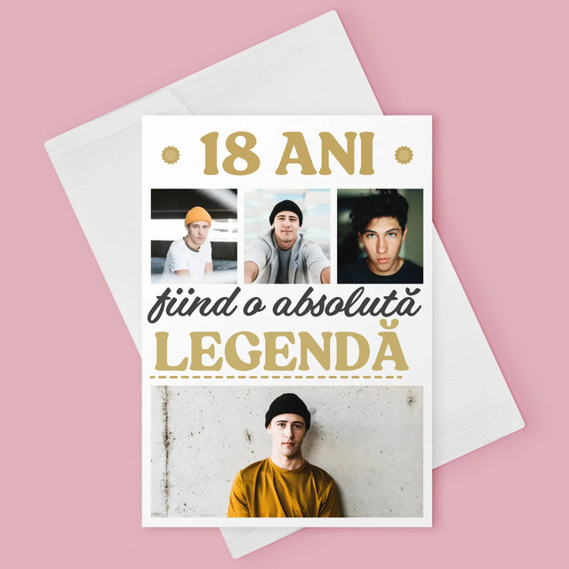 Colaj De Fotografii: 18 Ani Fiind O Legendă - Card Cu Felicitări