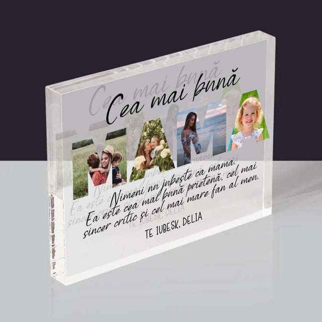 Cuvânt Din Fotografii: Cea Mai Excelentă Mamă Din Lume - Bloc Acrilic