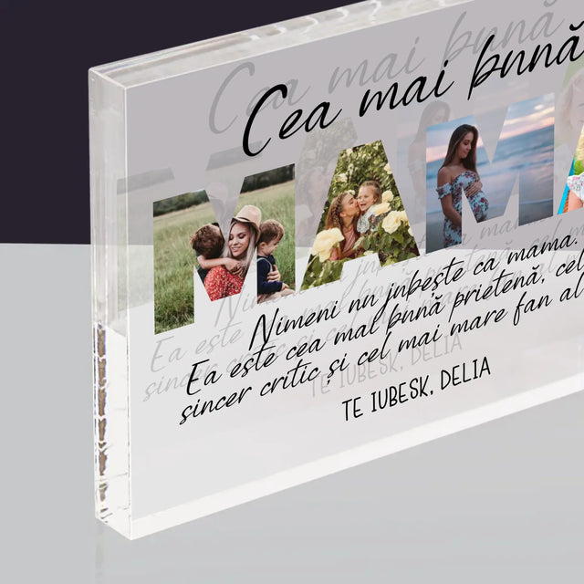 Cuvânt Din Fotografii: Cea Mai Excelentă Mamă Din Lume - Bloc Acrilic