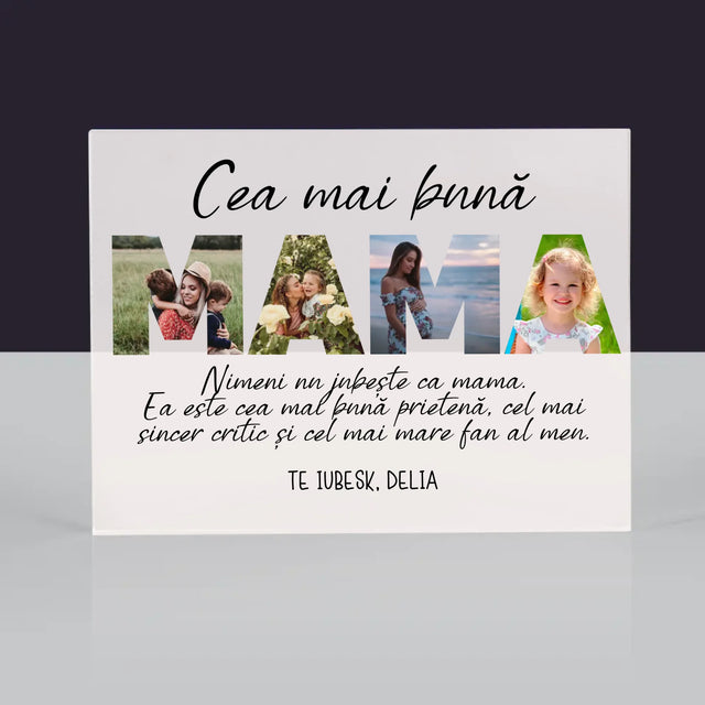 Cuvânt Din Fotografii: Cea Mai Excelentă Mamă Din Lume - Bloc Acrilic