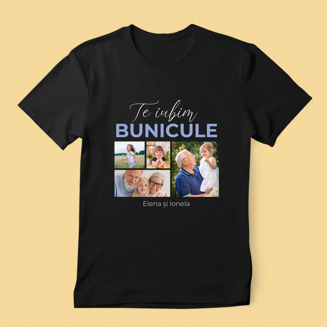 Colaj De Fotografii: Te Iubim Bunicule - Tricou Pentru Bărbați