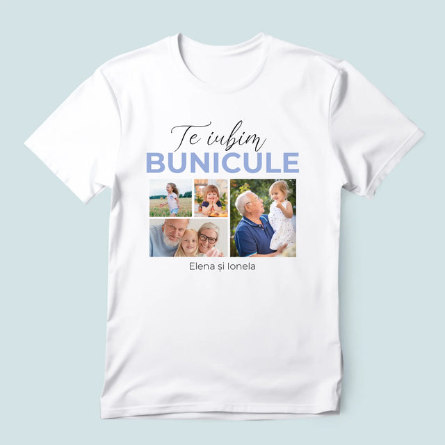 Colaj De Fotografii: Te Iubim Bunicule - Tricou Pentru Bărbați