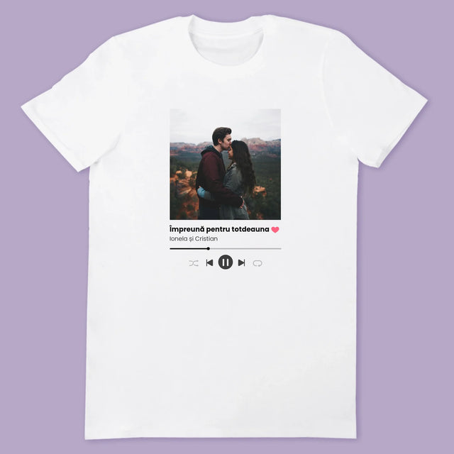Fotografie Si Semnătură: Spotify Cu Fotografia Ta - Tricouri Cuplu