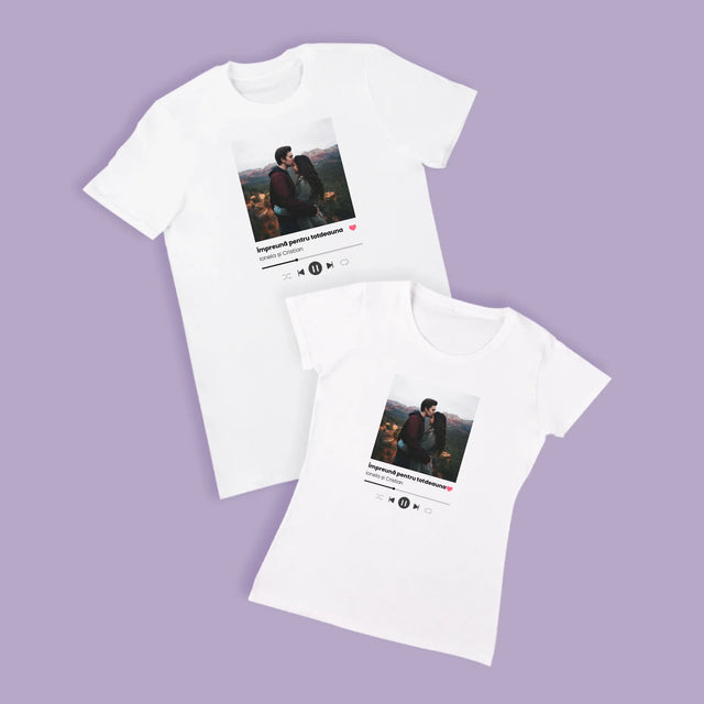 Fotografie Si Semnătură: Spotify Cu Fotografia Ta - Tricouri Cuplu