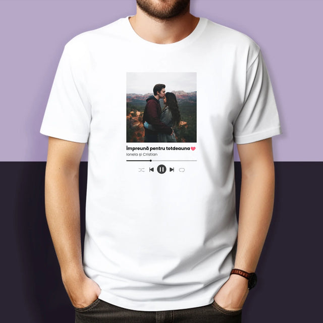Fotografie Si Semnătură: Spotify Cu Fotografia Ta - Tricouri Cuplu