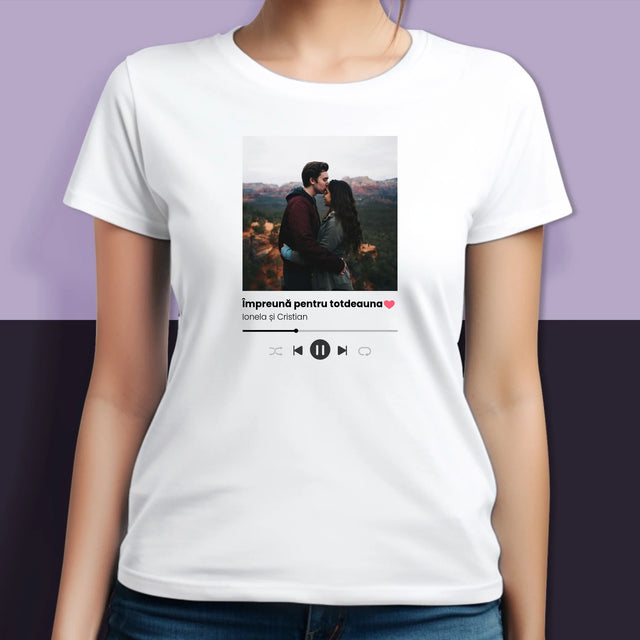 Fotografie Si Semnătură: Spotify Cu Fotografia Ta - Tricouri Cuplu