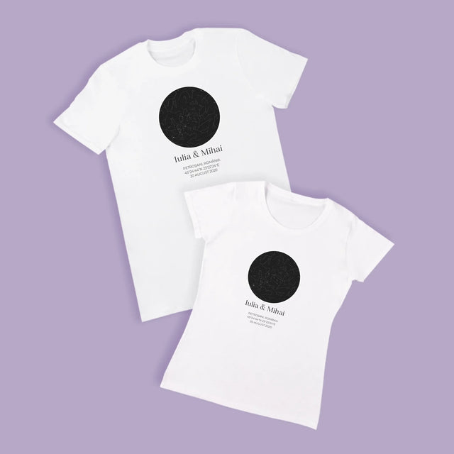 Harta Stelelor: Harta Stelelor: Pentru Îndrăgostiți - Tricouri Cuplu