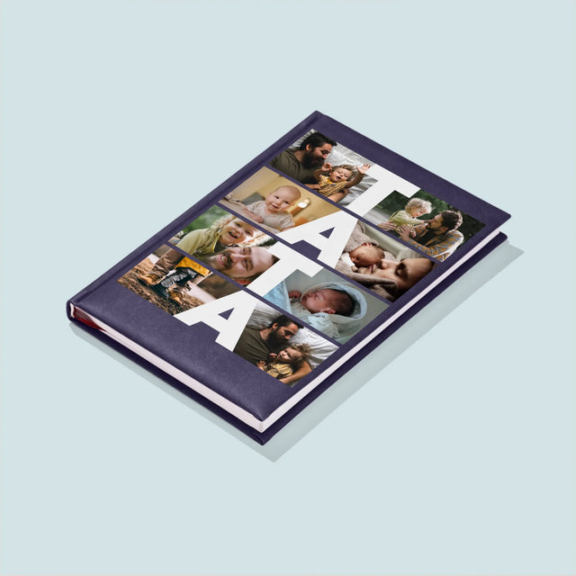 Colaj De Fotografii: Inscripție Tata - Carte Pentru Notițe Cu Fotografie
