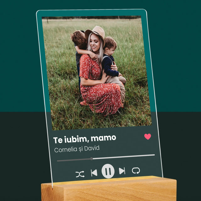 Fotografie Si Semnătură: Te Iubim Mamo - Imprimare Pe Sticlă Acrilică (Verticală)