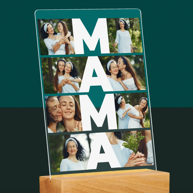 Colaj De Fotografii: Mama Colaj Din Fotografii - Imprimare Pe Sticlă Acrilică (Verticală)