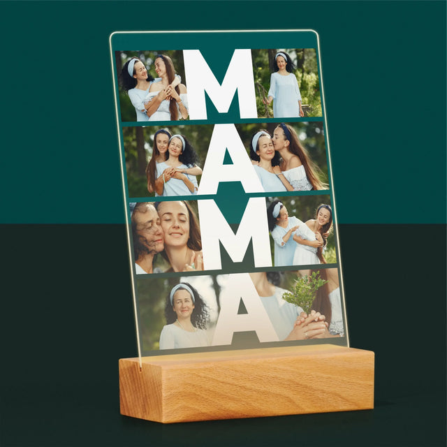 Colaj De Fotografii: Mama Colaj Din Fotografii - Imprimare Pe Sticlă Acrilică (Verticală)