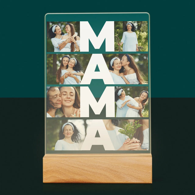 Colaj De Fotografii: Mama Colaj Din Fotografii - Imprimare Pe Sticlă Acrilică (Verticală)