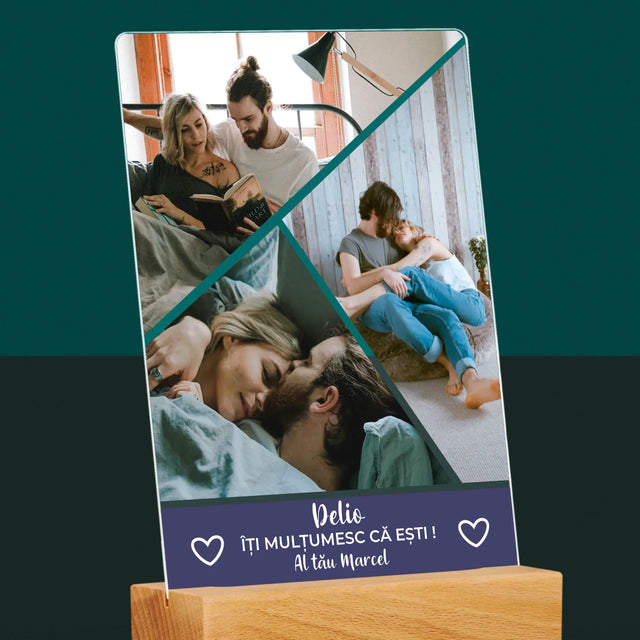 Colaj De Fotografii: Mulțumesc Că Ești - Imprimare Pe Sticlă Acrilică (Verticală)