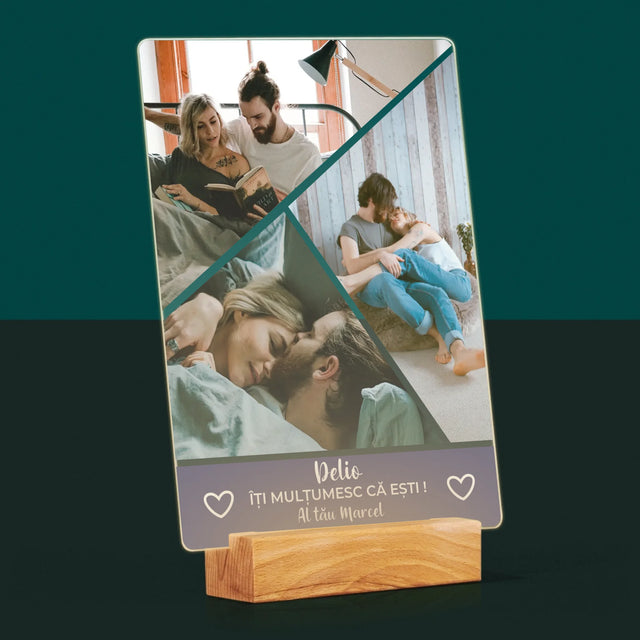 Colaj De Fotografii: Mulțumesc Că Ești - Imprimare Pe Sticlă Acrilică (Verticală)