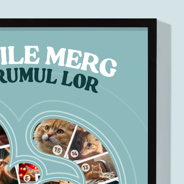 Formă Din Fotografii: Pisic - Imprimare Cu Ramă 30X40 (Verticală)