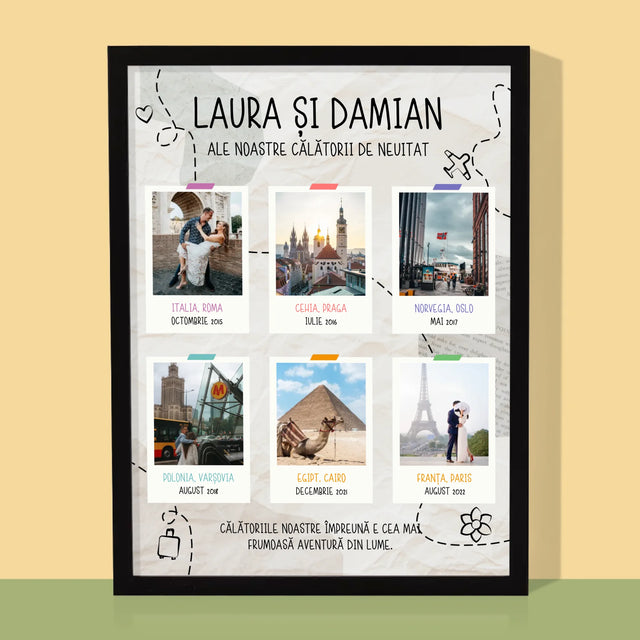 Istoria Noastră: Ale Noastre Călătorii De Neuitat - Imprimare Cu Ramă 30X40 (Verticală)